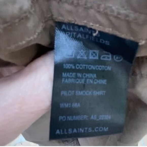 All Saints lightweight cotton taupe jacket size 4 - Picture 8 of 10